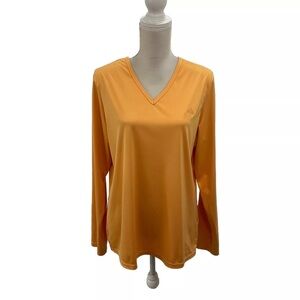 NWOT Adidas Climalite Women’s Sweatshirt XL Orange V Neck Long Sleeve